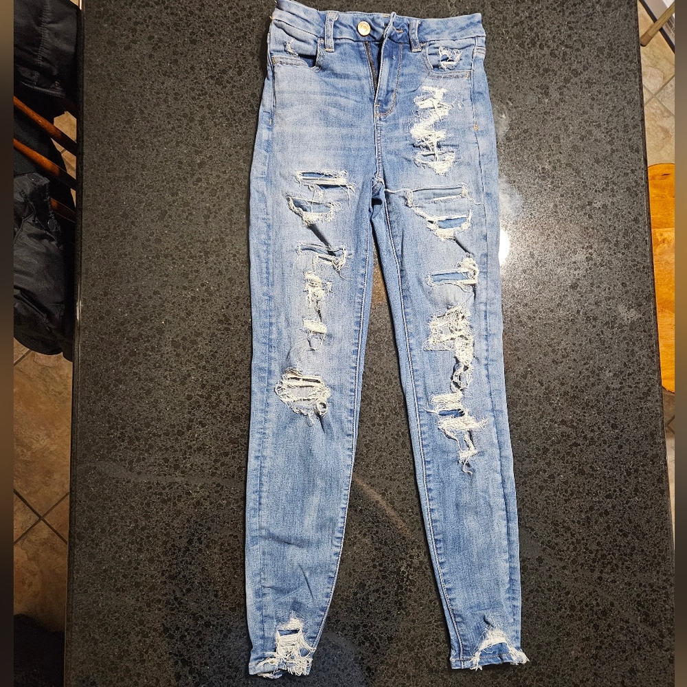 American Eagle Women's Next Level Stretch Distressed Jegging Jeans Size 00 Reg